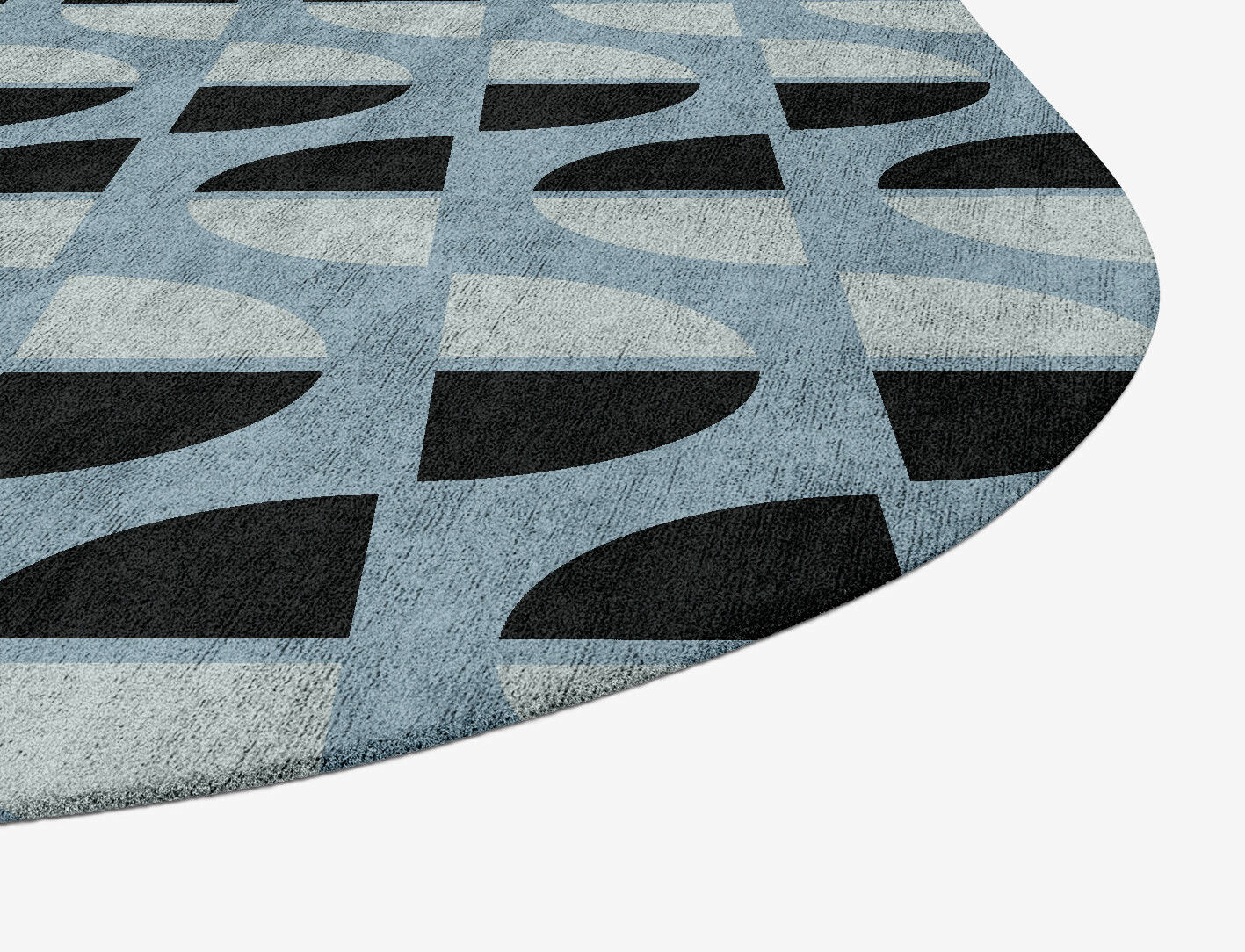 Sectors Geometric Oblong Hand Tufted Bamboo Silk Custom Rug by Rug Artisan