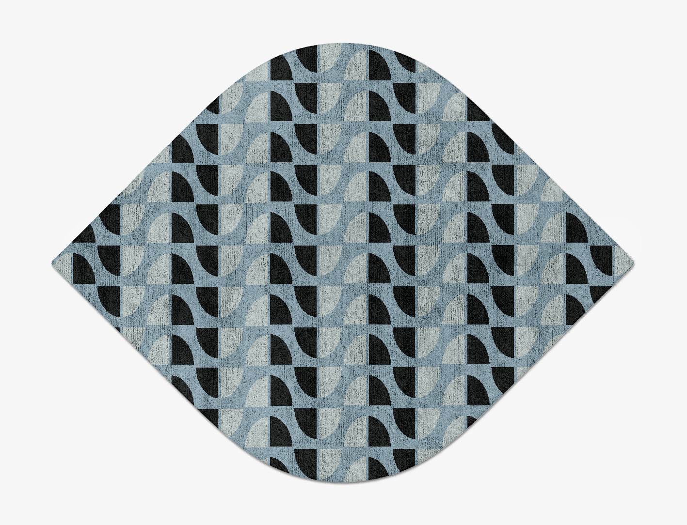 Sectors Geometric Ogee Hand Tufted Bamboo Silk Custom Rug by Rug Artisan