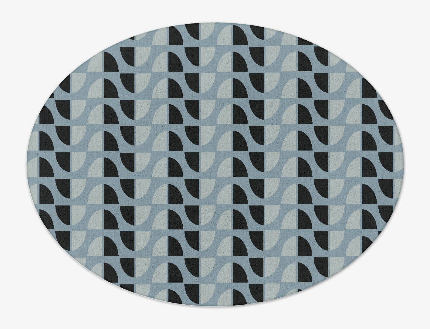 Sectors Geometric Oval Hand Tufted Pure Wool Custom Rug by Rug Artisan