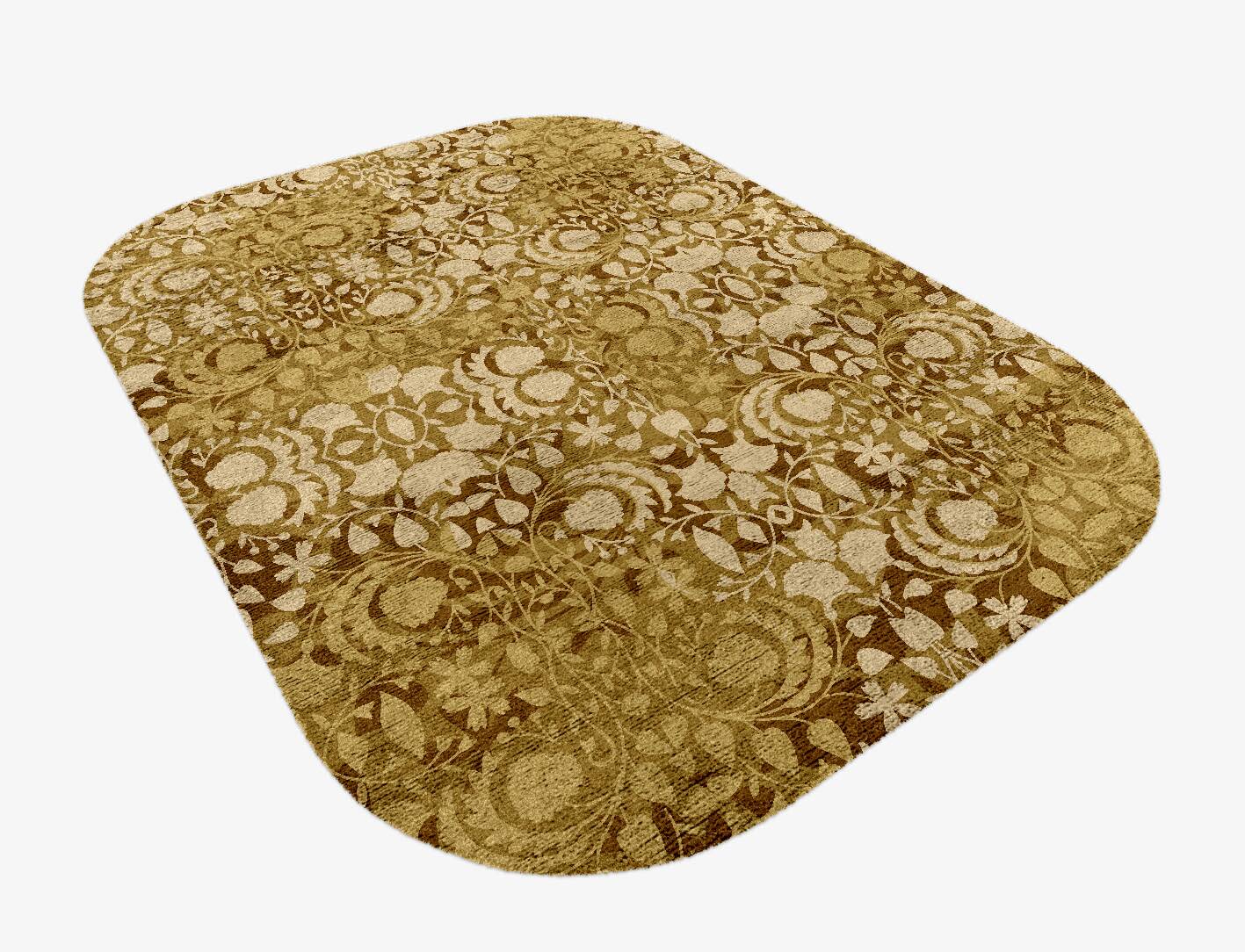Sedge Floral Oblong Hand Knotted Bamboo Silk Custom Rug by Rug Artisan