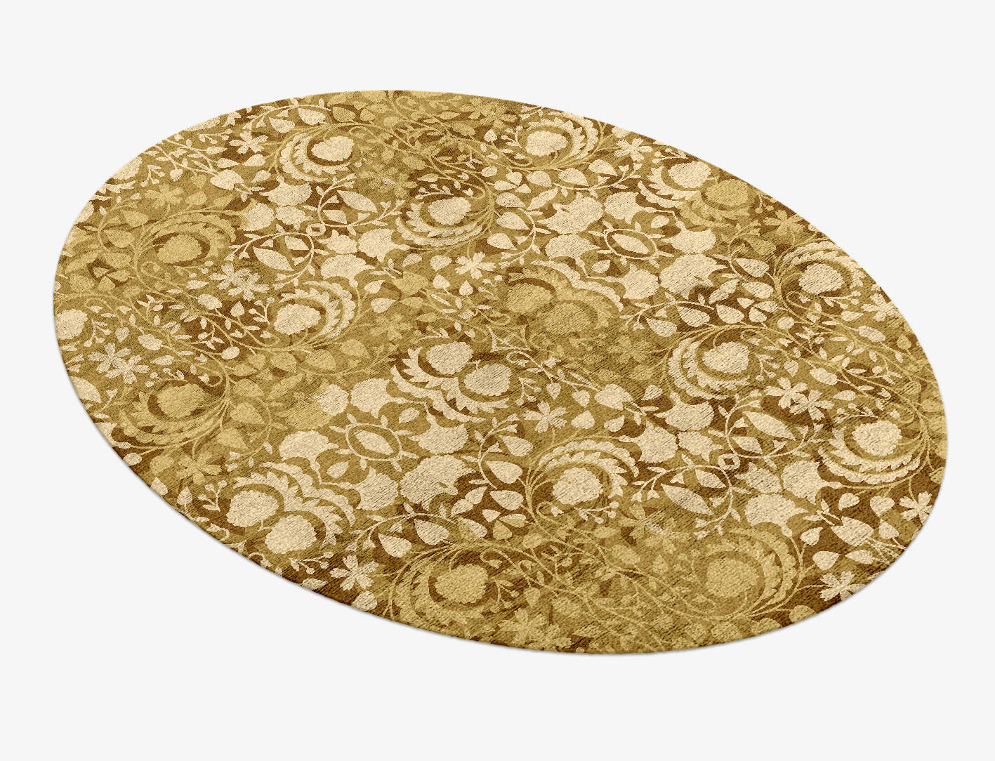 Sedge Floral Oval Hand Knotted Bamboo Silk Custom Rug by Rug Artisan