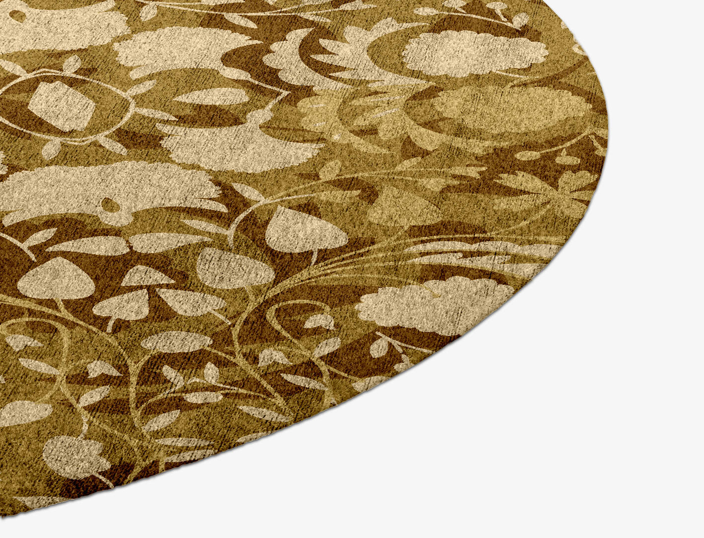Sedge Floral Round Hand Knotted Bamboo Silk Custom Rug by Rug Artisan