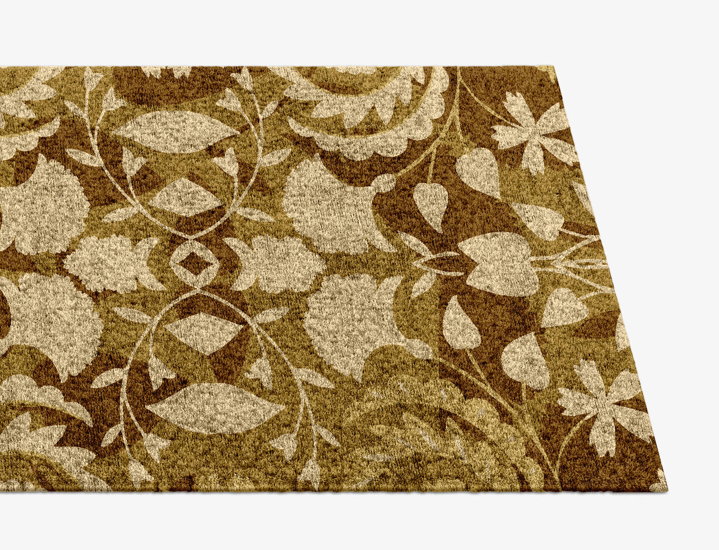 Sedge Floral Runner Hand Knotted Bamboo Silk Custom Rug by Rug Artisan