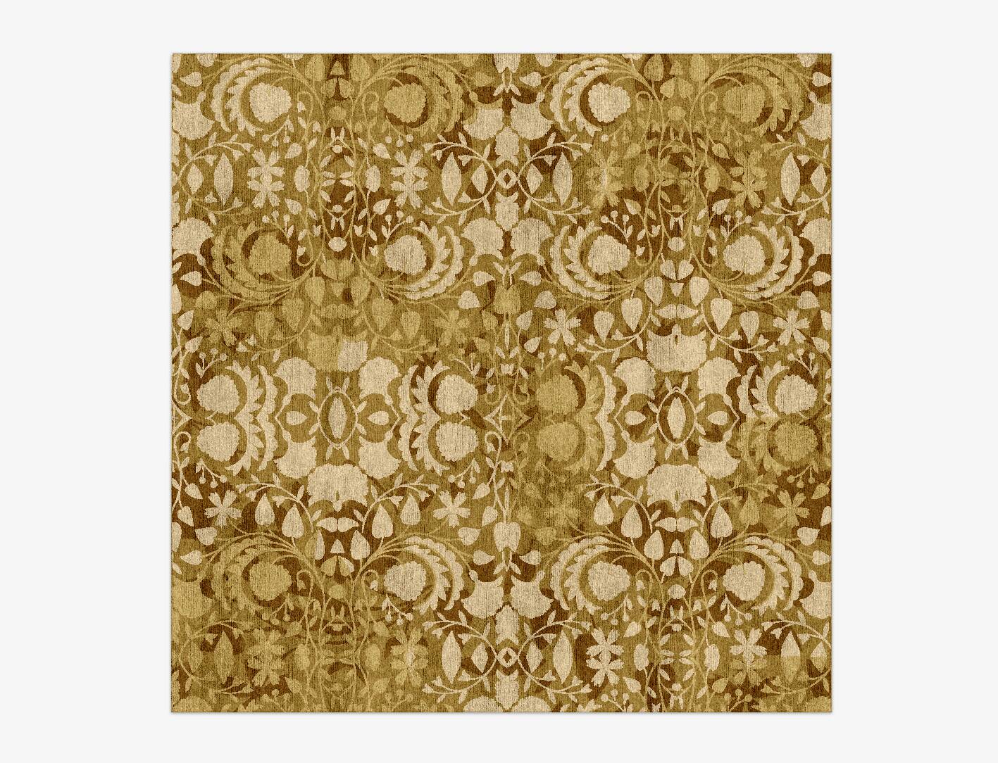 Sedge Floral Square Hand Knotted Bamboo Silk Custom Rug by Rug Artisan
