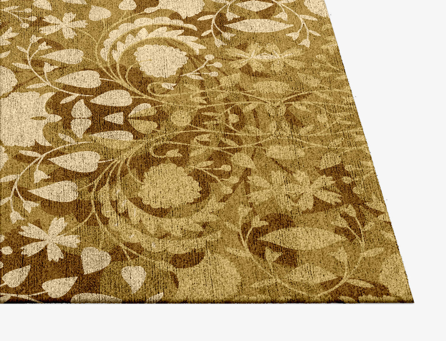 Sedge Floral Square Hand Knotted Bamboo Silk Custom Rug by Rug Artisan