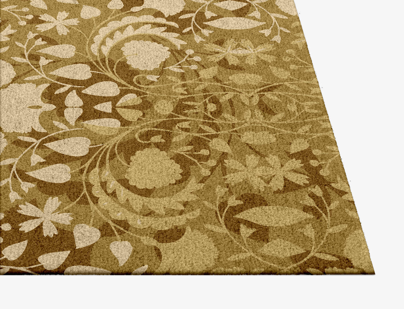 Sedge Floral Square Hand Knotted Tibetan Wool Custom Rug by Rug Artisan