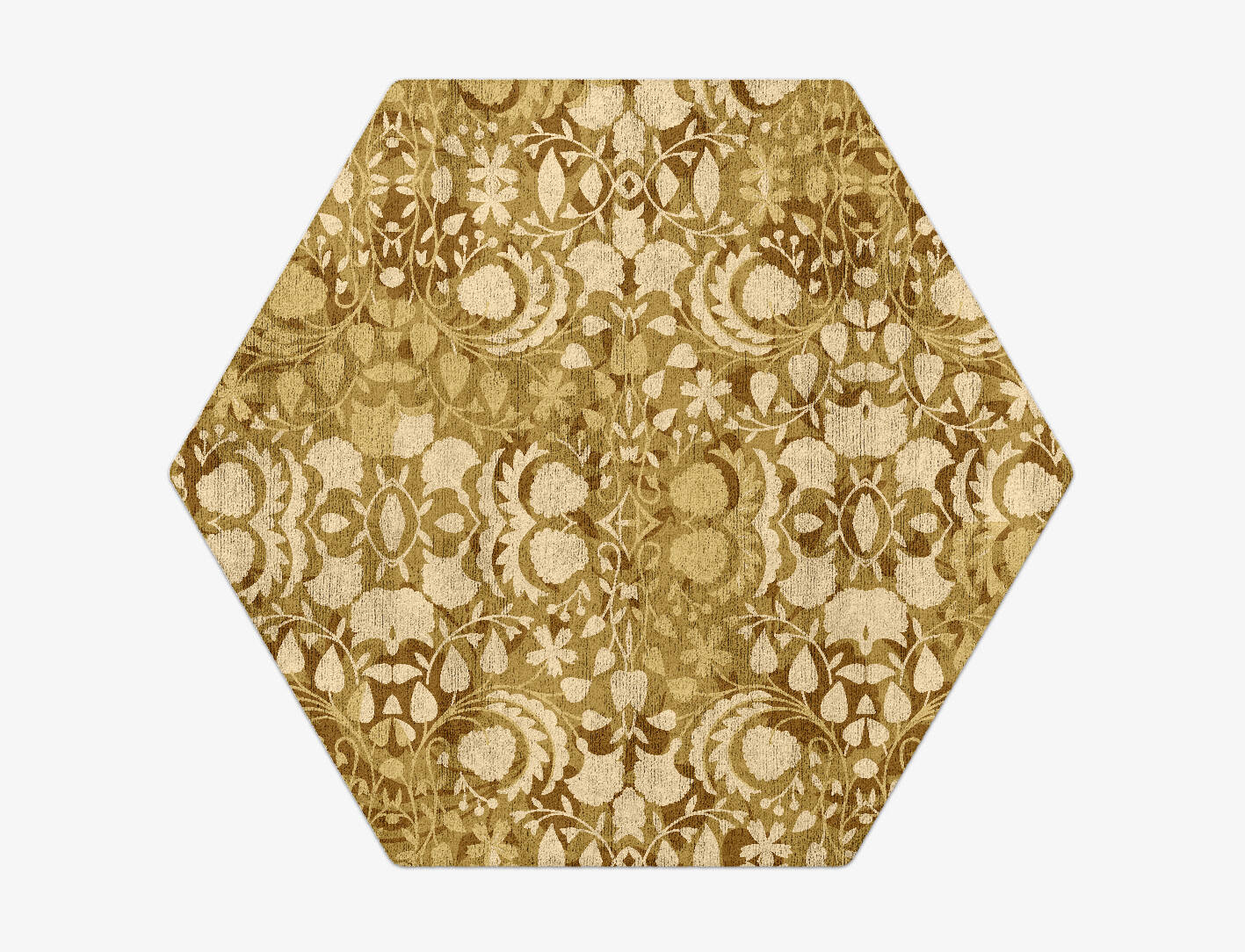 Sedge Floral Hexagon Hand Tufted Bamboo Silk Custom Rug by Rug Artisan
