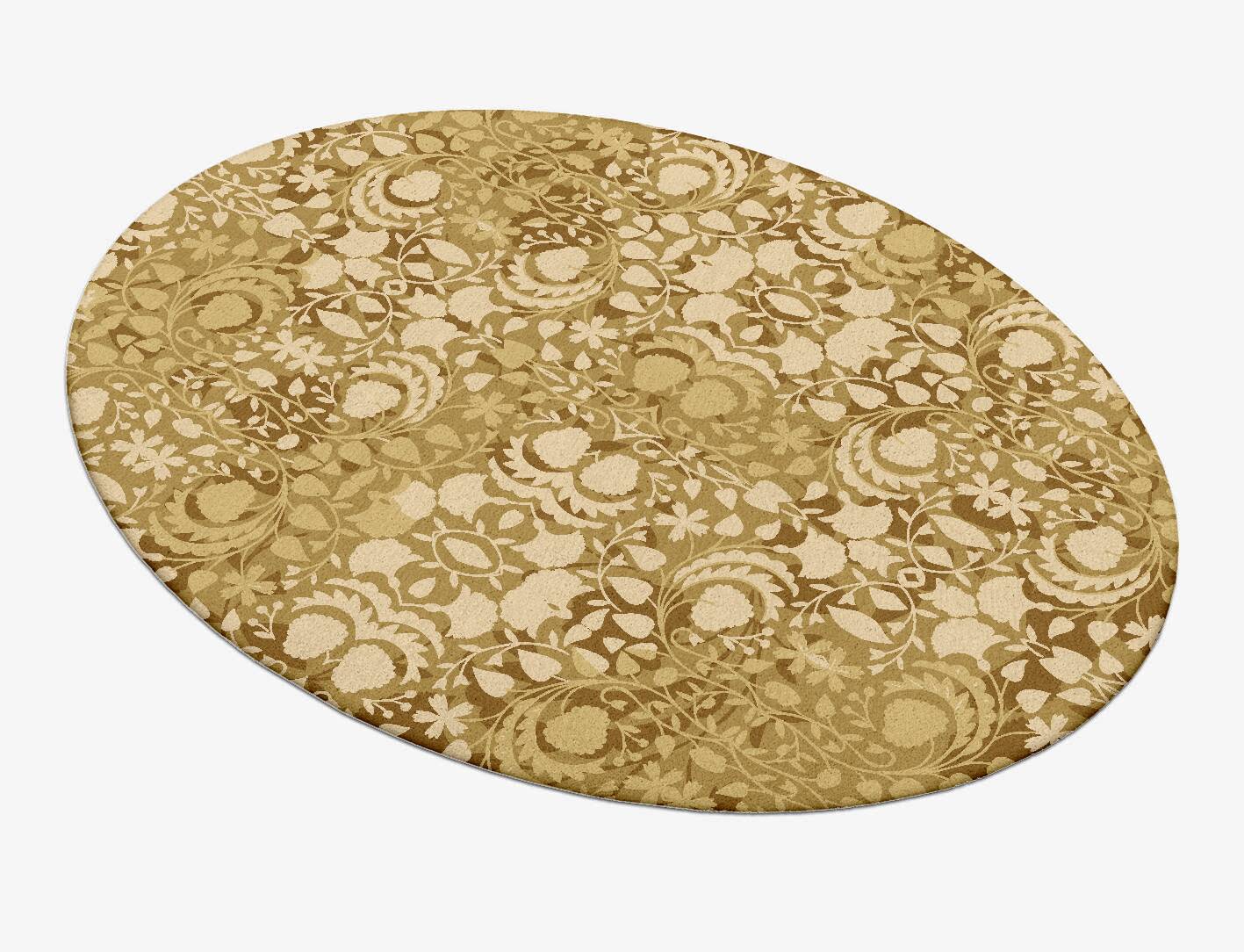 Sedge Floral Oval Hand Tufted Pure Wool Custom Rug by Rug Artisan
