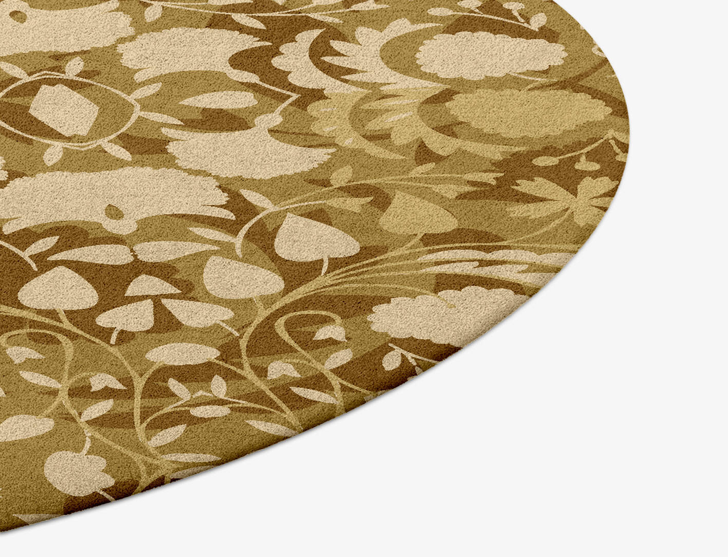Sedge Floral Round Hand Tufted Pure Wool Custom Rug by Rug Artisan
