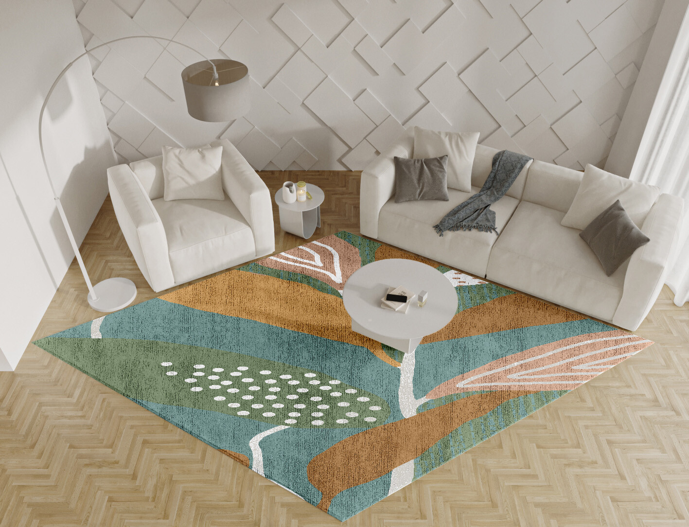 Seguine Field of Flowers Diamond Hand Knotted Bamboo Silk Custom Rug by Rug Artisan