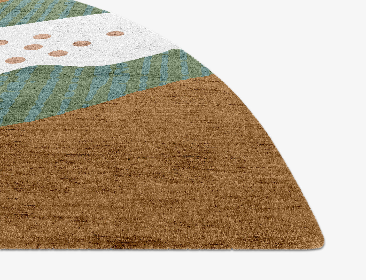 Seguine Field of Flowers Halfmoon Hand Knotted Bamboo Silk Custom Rug by Rug Artisan