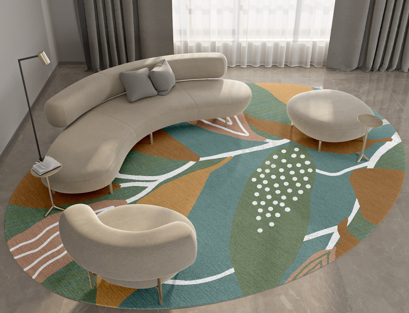 Seguine Field of Flowers Oval Hand Knotted Tibetan Wool Custom Rug by Rug Artisan