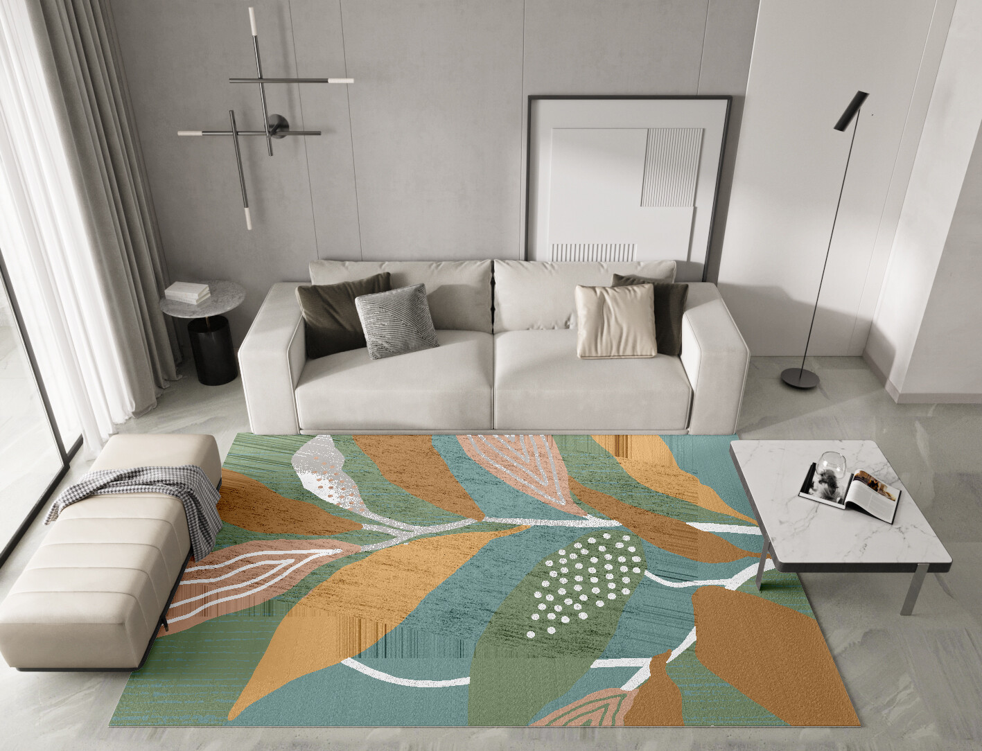 Seguine Field of Flowers Rectangle Hand Knotted Bamboo Silk Custom Rug by Rug Artisan