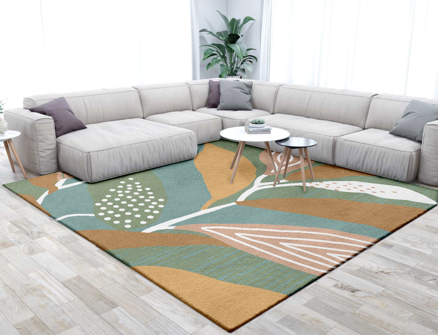 Seguine Field of Flowers Square Hand Tufted Pure Wool Custom Rug by Rug Artisan