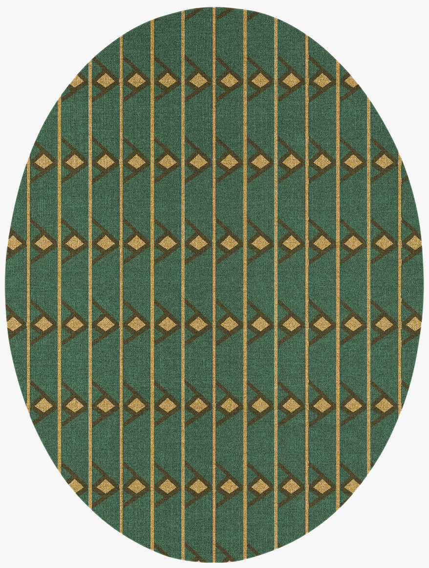 Sephora Geometric Oval Flatweave New Zealand Wool Custom Rug by Rug Artisan