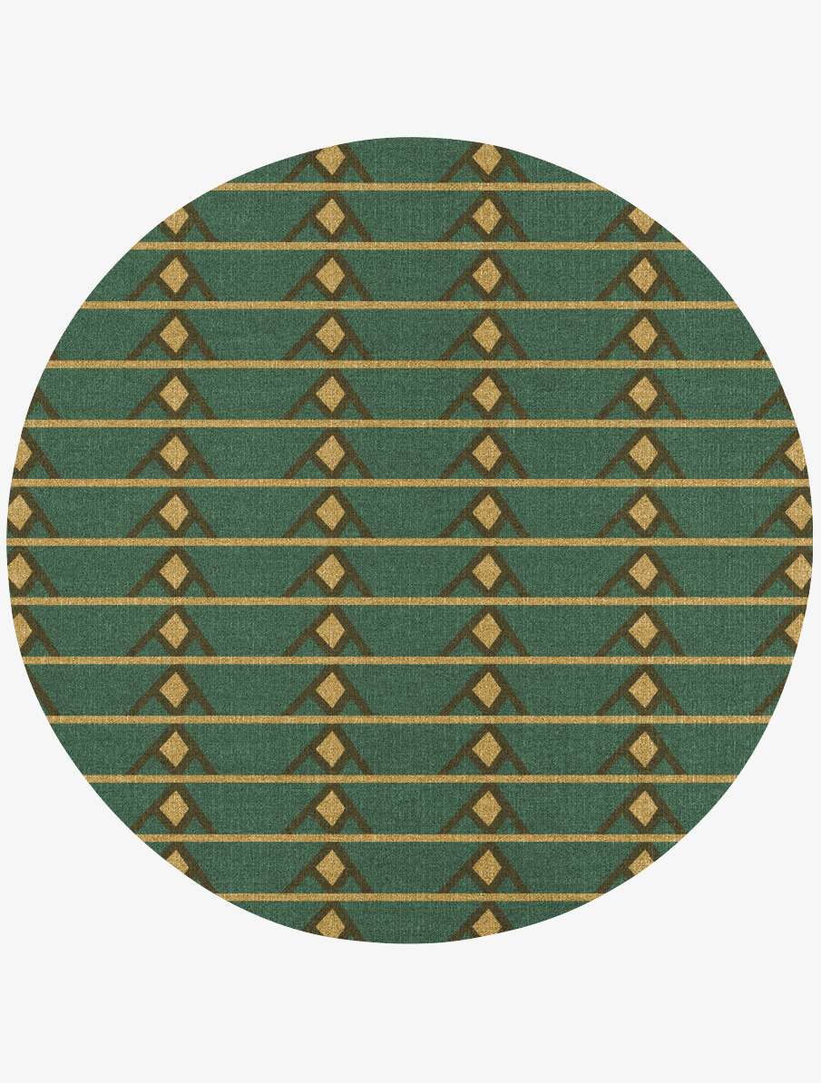 Sephora Geometric Round Flatweave New Zealand Wool Custom Rug by Rug Artisan