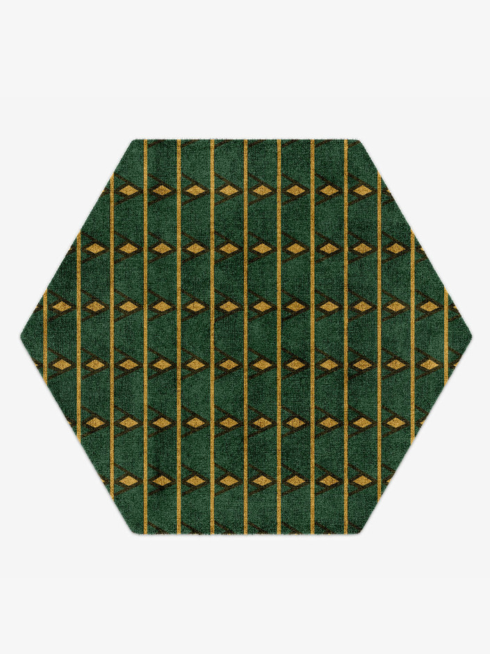 Sephora Geometric Hexagon Hand Knotted Bamboo Silk Custom Rug by Rug Artisan