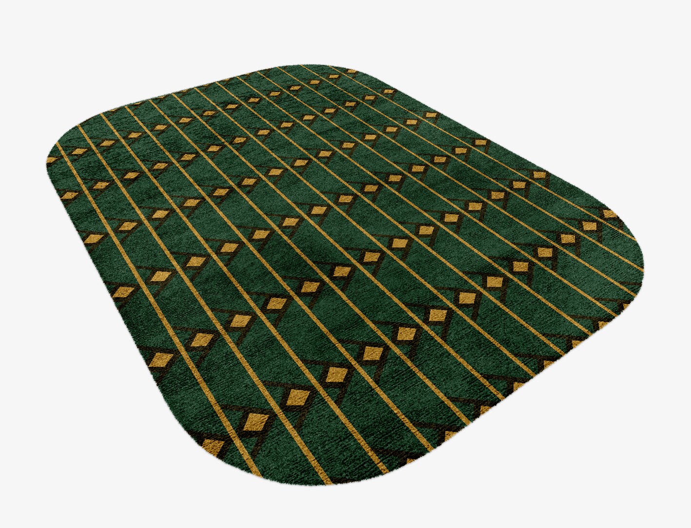Sephora Geometric Oblong Hand Knotted Bamboo Silk Custom Rug by Rug Artisan