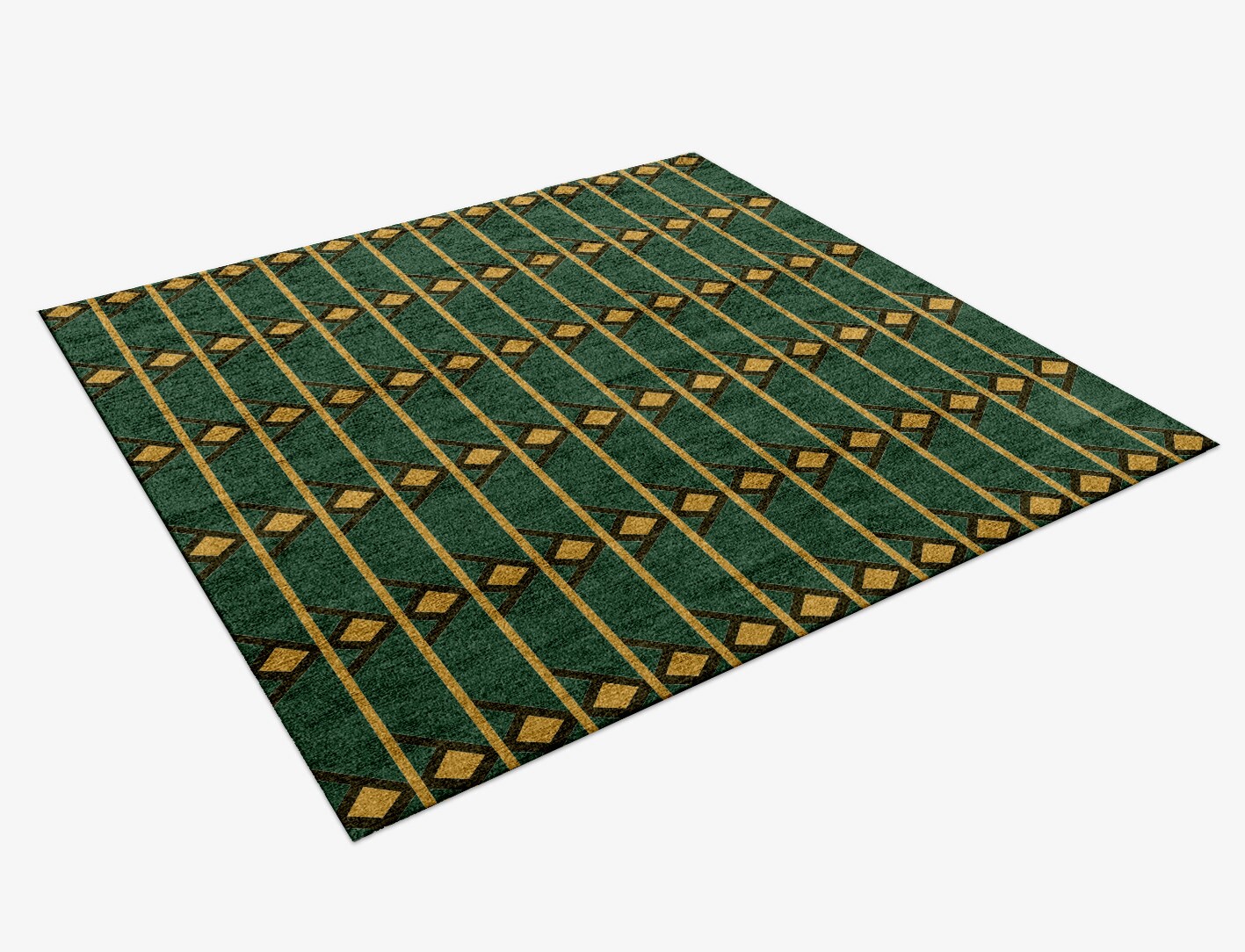 Sephora Geometric Square Hand Knotted Bamboo Silk Custom Rug by Rug Artisan