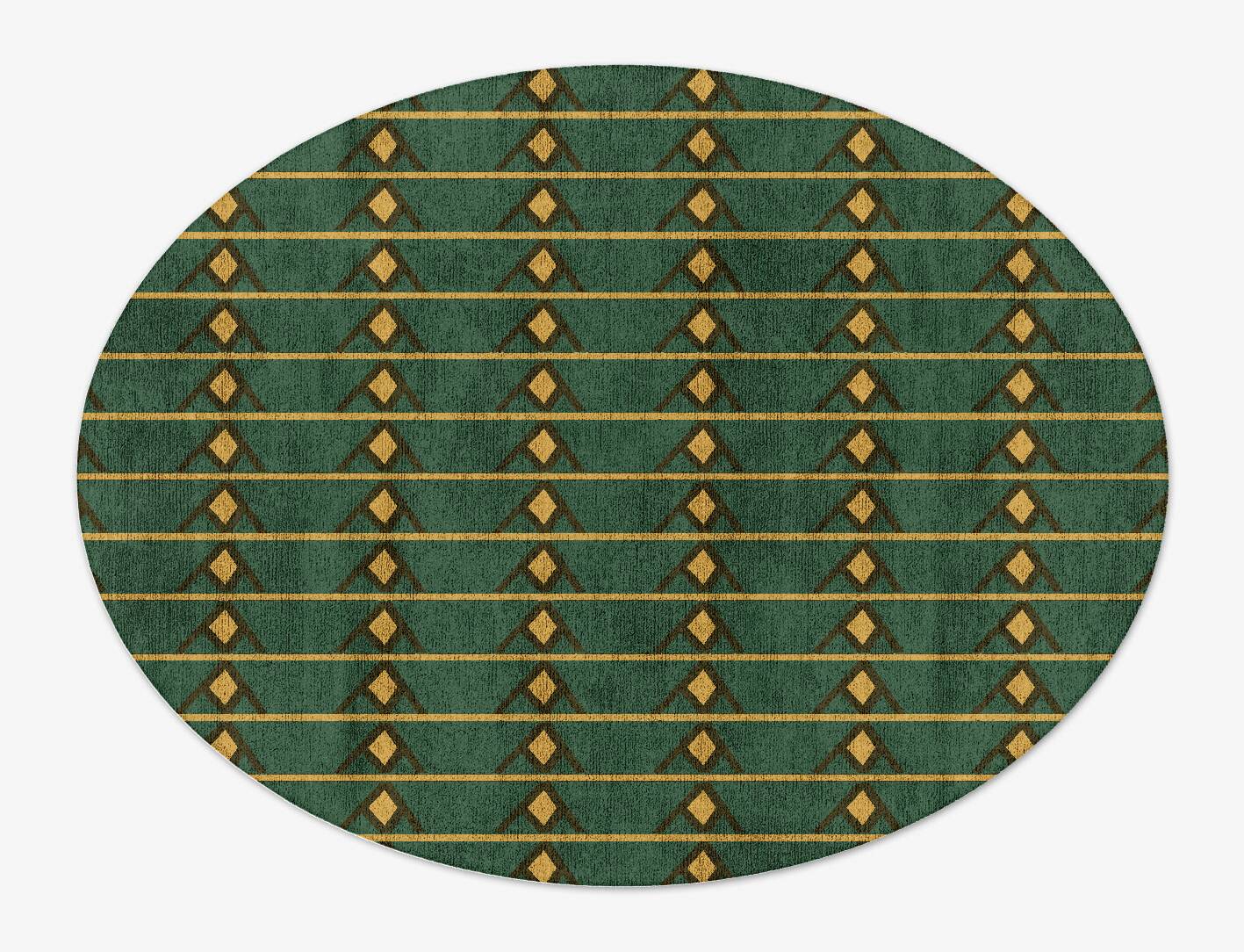 Sephora Geometric Oval Hand Tufted Bamboo Silk Custom Rug by Rug Artisan