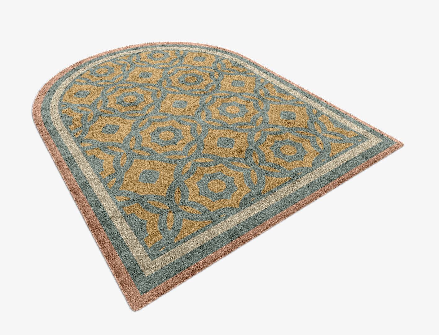 Serena Blue Royal Arch Hand Knotted Bamboo Silk Custom Rug by Rug Artisan