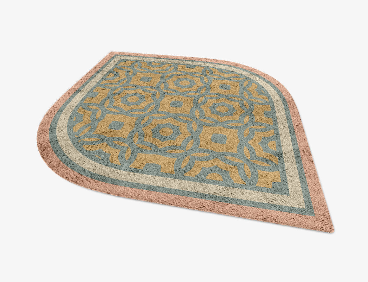 Serena Blue Royal Ogee Hand Knotted Bamboo Silk Custom Rug by Rug Artisan