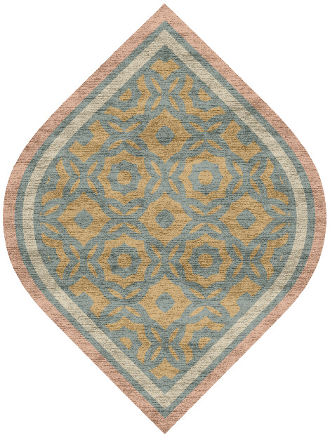 Serena Blue Royal Ogee Hand Knotted Bamboo Silk Custom Rug by Rug Artisan