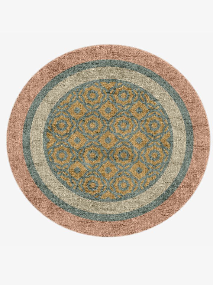 Serena Blue Royal Round Hand Knotted Bamboo Silk Custom Rug by Rug Artisan