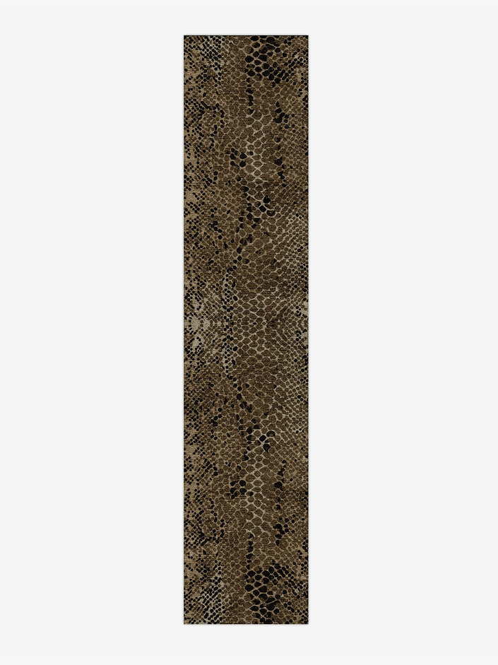 Serpent Animal Prints Runner Hand Knotted Bamboo Silk Custom Rug by Rug Artisan