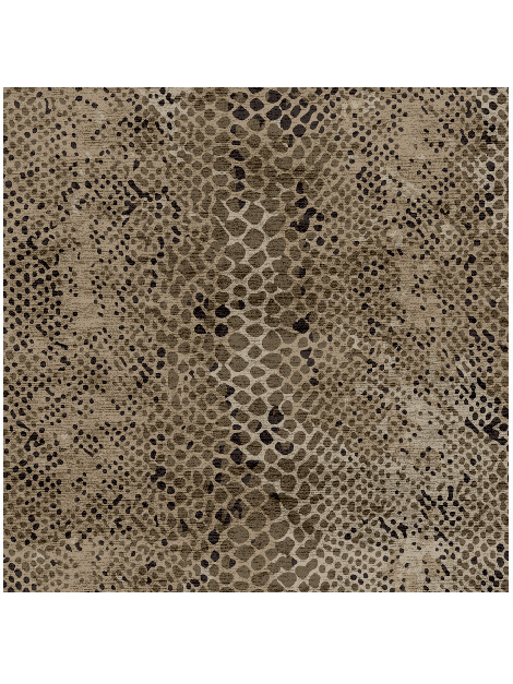Serpent Animal Prints Square Hand Knotted Bamboo Silk Custom Rug by Rug Artisan