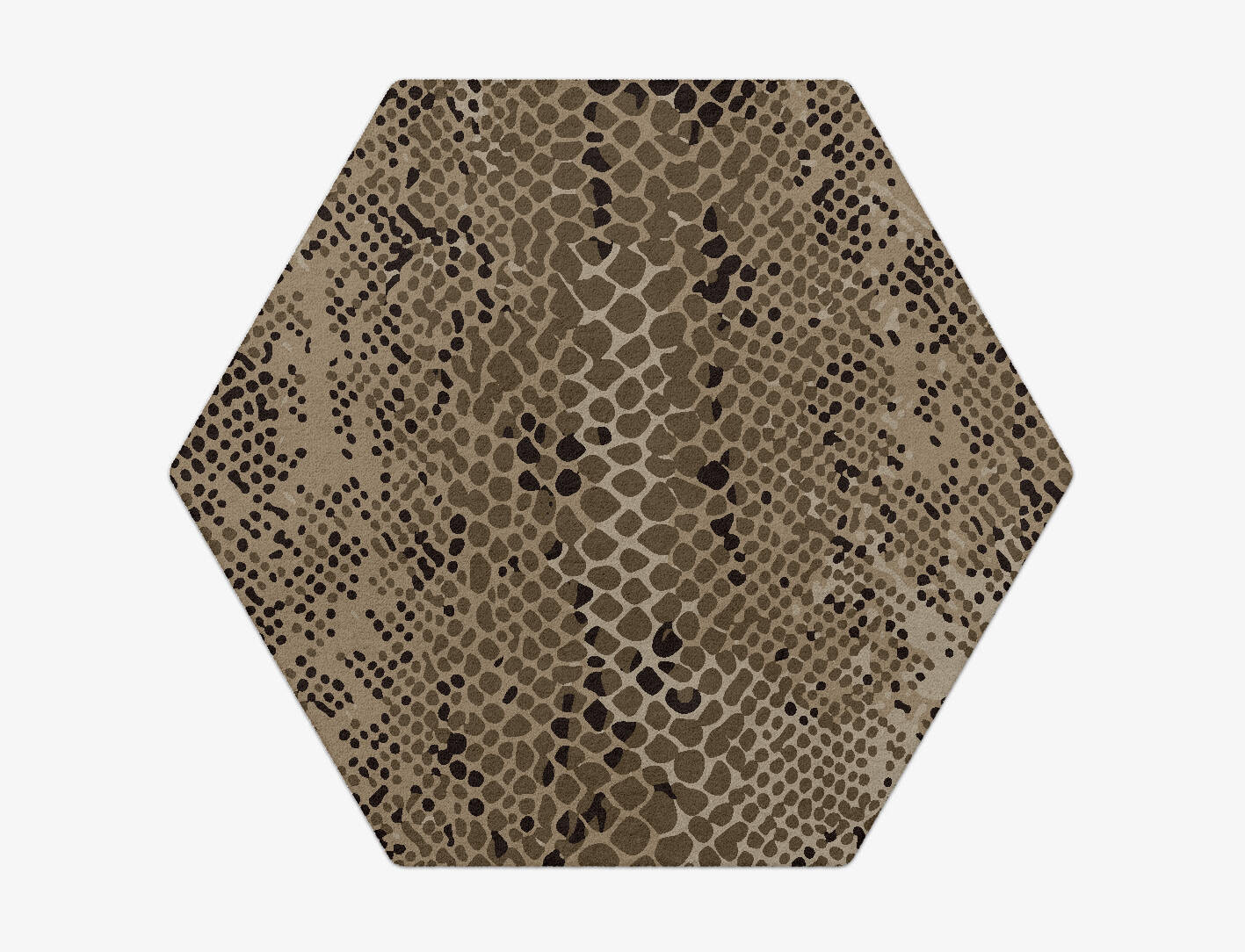 Serpent Animal Prints Hexagon Hand Tufted Pure Wool Custom Rug by Rug Artisan