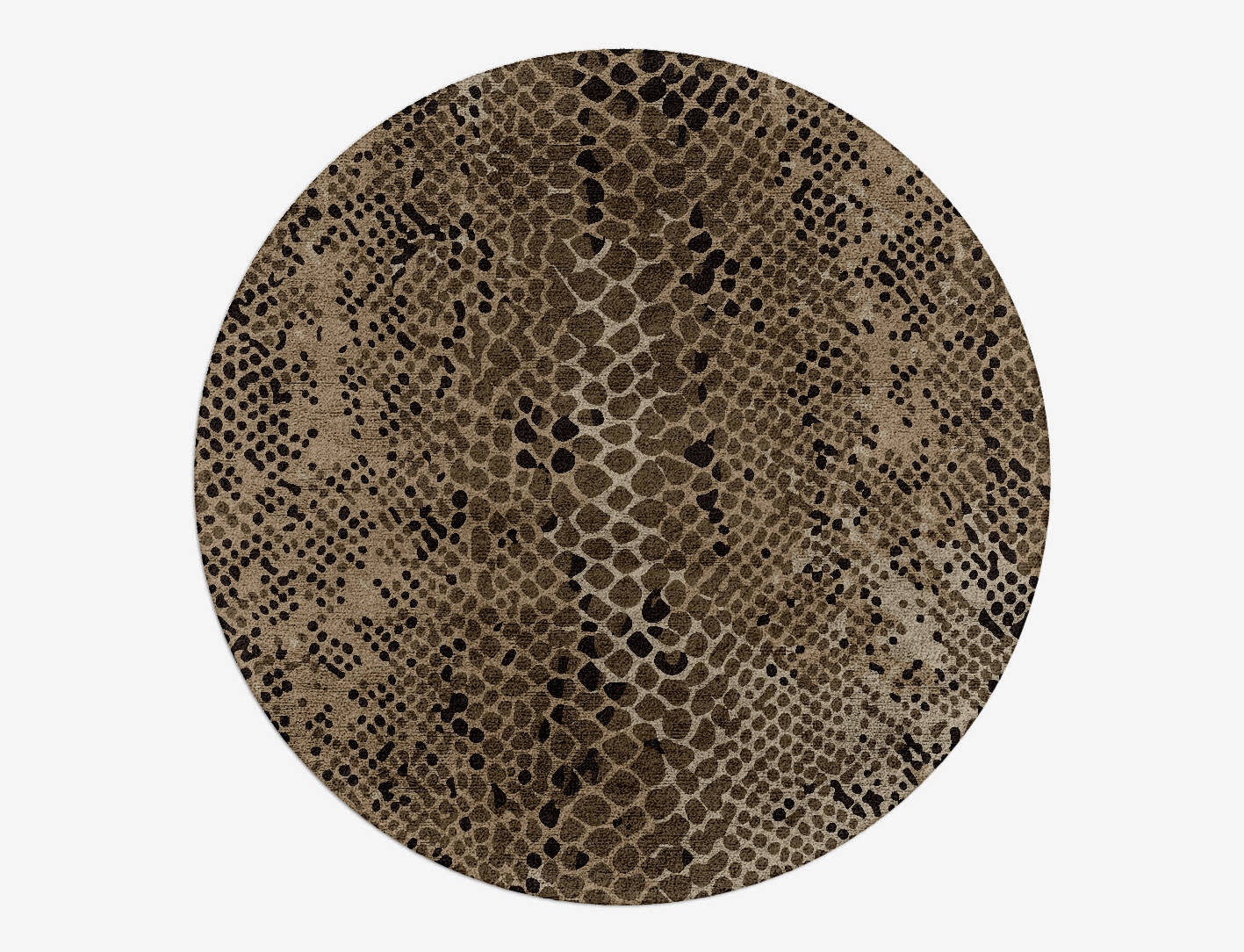 Serpent Animal Prints Round Hand Tufted Bamboo Silk Custom Rug by Rug Artisan