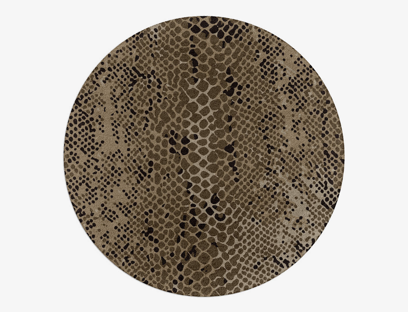 Serpent Animal Prints Round Hand Tufted Pure Wool Custom Rug by Rug Artisan