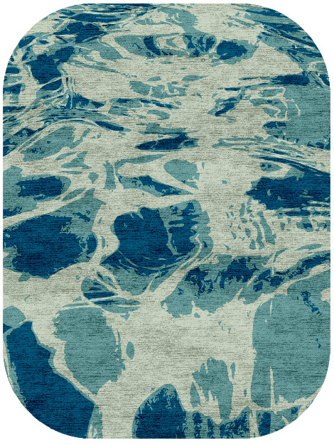 Seven Seas Abstract Oblong Hand Knotted Bamboo Silk Custom Rug by Rug Artisan