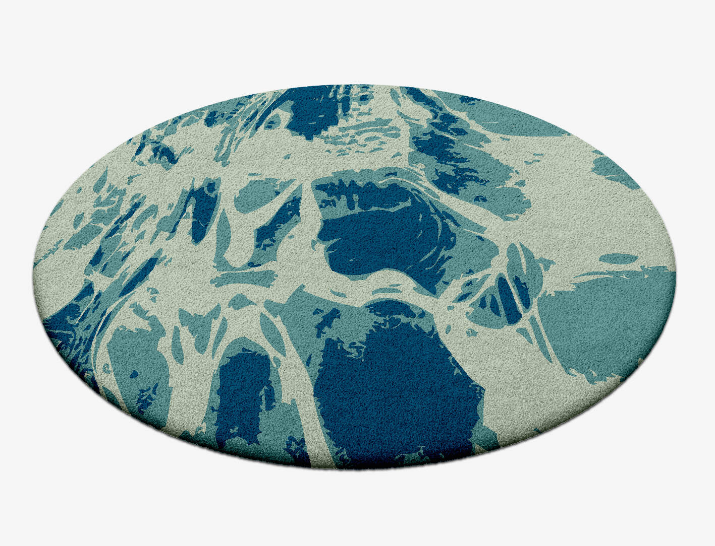 Seven Seas Abstract Round Hand Tufted Pure Wool Custom Rug by Rug Artisan