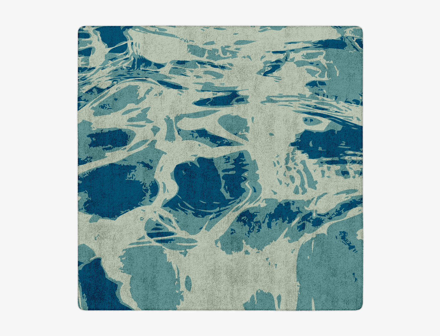 Seven Seas Abstract Square Hand Tufted Bamboo Silk Custom Rug by Rug Artisan