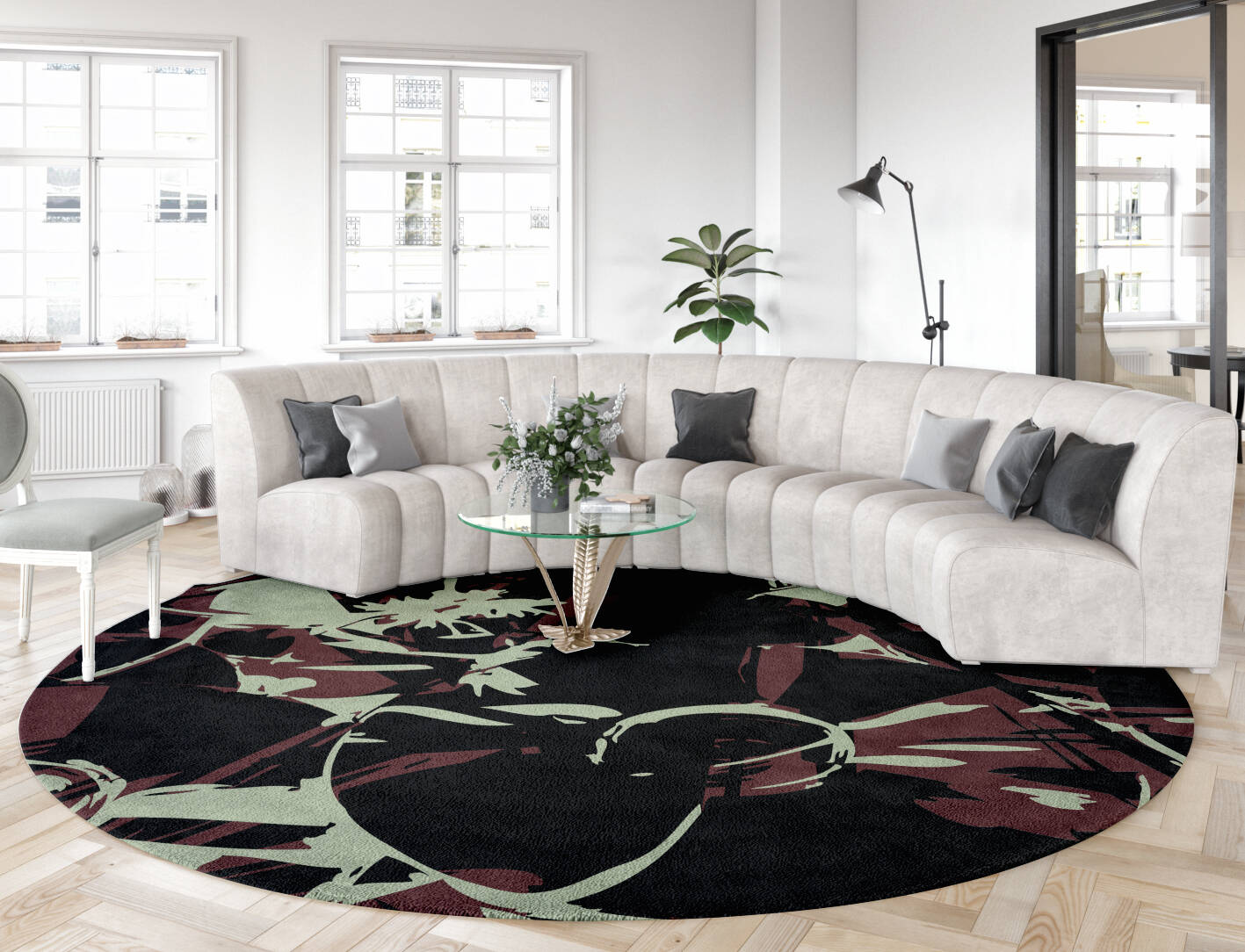 Seventy Eight Abstract Round Hand Tufted Pure Wool Custom Rug by Rug Artisan
