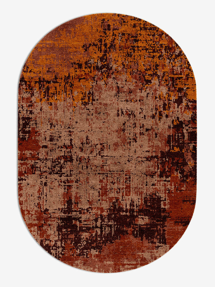 Shades Of Rust Surface Art Capsule Hand Knotted Bamboo Silk Custom Rug by Rug Artisan