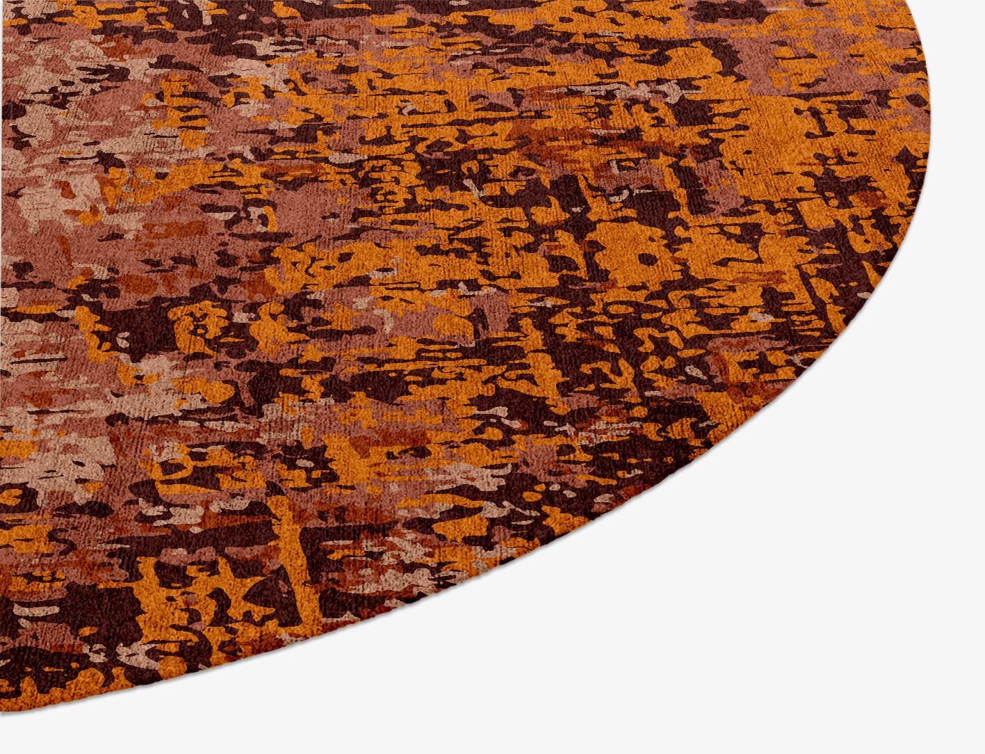 Shades Of Rust Surface Art Oval Hand Knotted Bamboo Silk Custom Rug by Rug Artisan