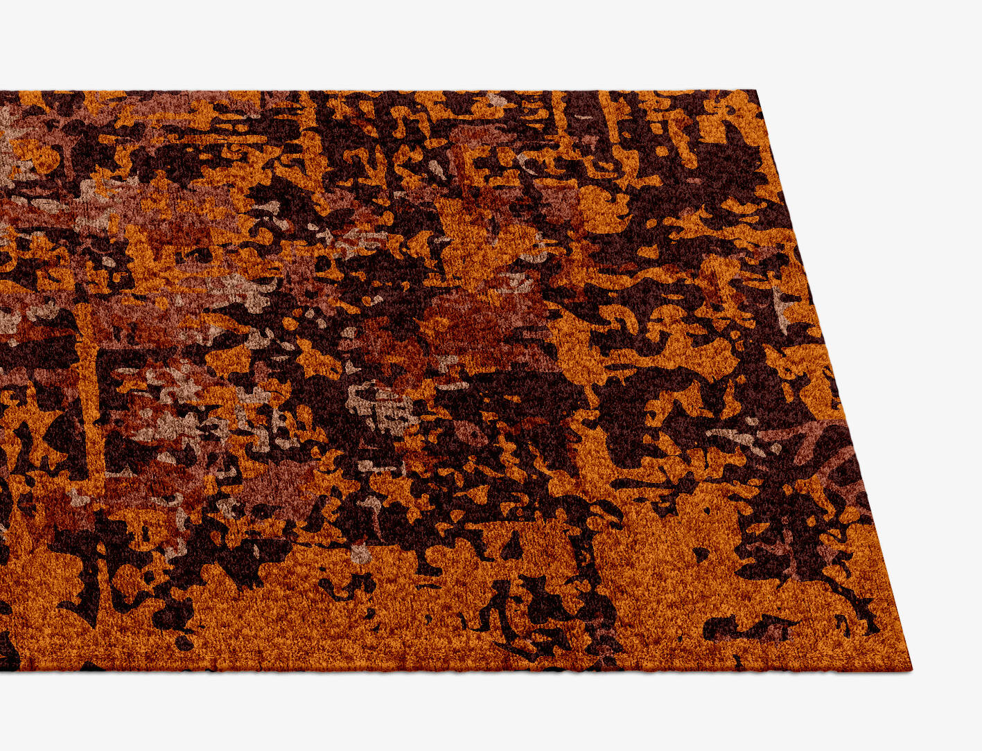 Shades Of Rust Surface Art Runner Hand Knotted Bamboo Silk Custom Rug by Rug Artisan