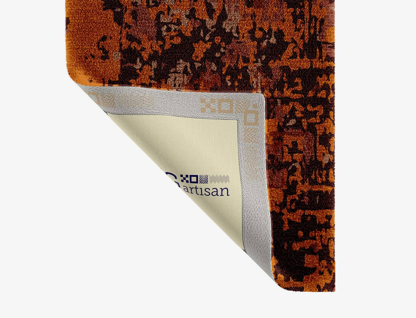 Shades Of Rust Surface Art Runner Hand Knotted Tibetan Wool Custom Rug by Rug Artisan