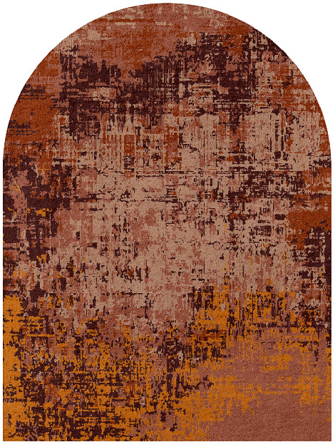 Shades Of Rust Surface Art Arch Hand Tufted Pure Wool Custom Rug by Rug Artisan