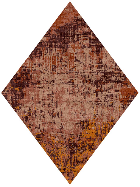 Shades Of Rust Surface Art Diamond Hand Tufted Bamboo Silk Custom Rug by Rug Artisan