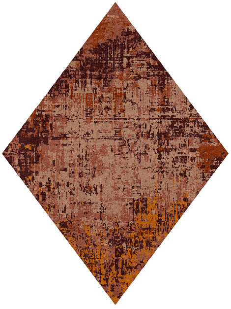 Shades Of Rust Surface Art Diamond Hand Tufted Pure Wool Custom Rug by Rug Artisan