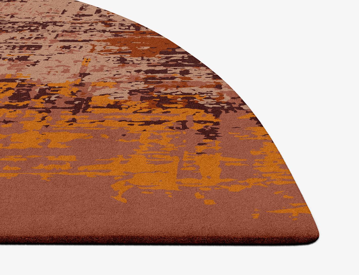 Shades Of Rust Surface Art Halfmoon Hand Tufted Pure Wool Custom Rug by Rug Artisan