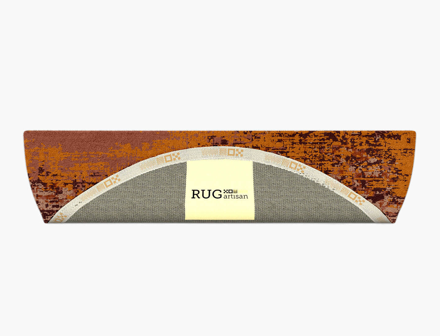 Shades Of Rust Surface Art Halfmoon Hand Tufted Pure Wool Custom Rug by Rug Artisan
