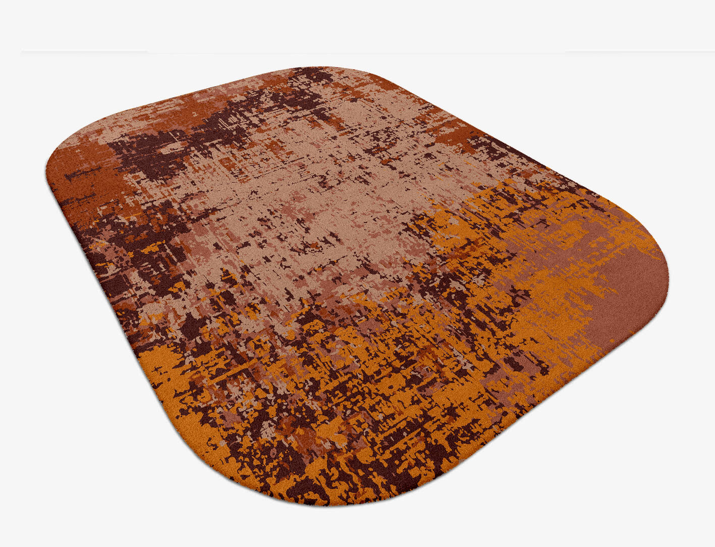 Shades Of Rust Surface Art Oblong Hand Tufted Pure Wool Custom Rug by Rug Artisan