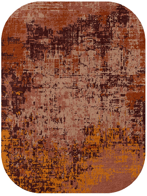 Shades Of Rust Surface Art Oblong Hand Tufted Pure Wool Custom Rug by Rug Artisan