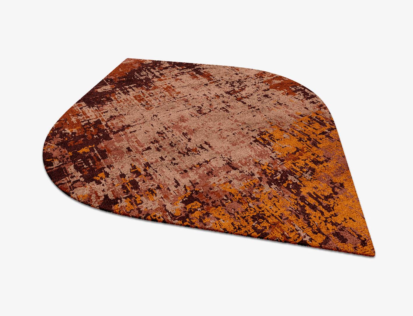 Shades Of Rust Surface Art Ogee Hand Tufted Bamboo Silk Custom Rug by Rug Artisan