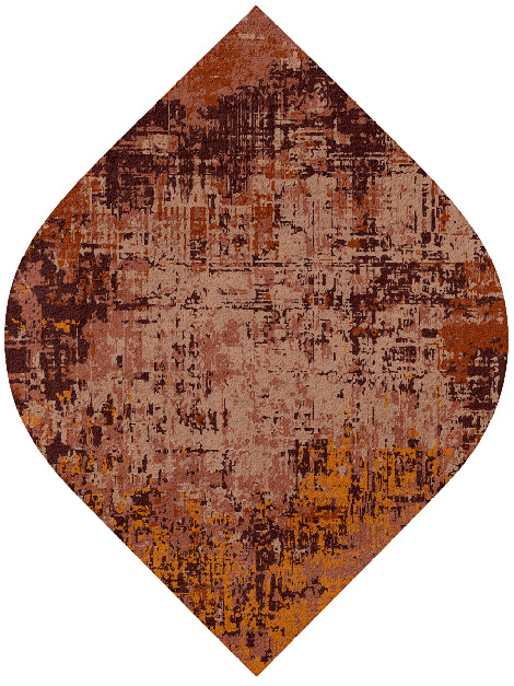 Shades Of Rust Surface Art Ogee Hand Tufted Pure Wool Custom Rug by Rug Artisan